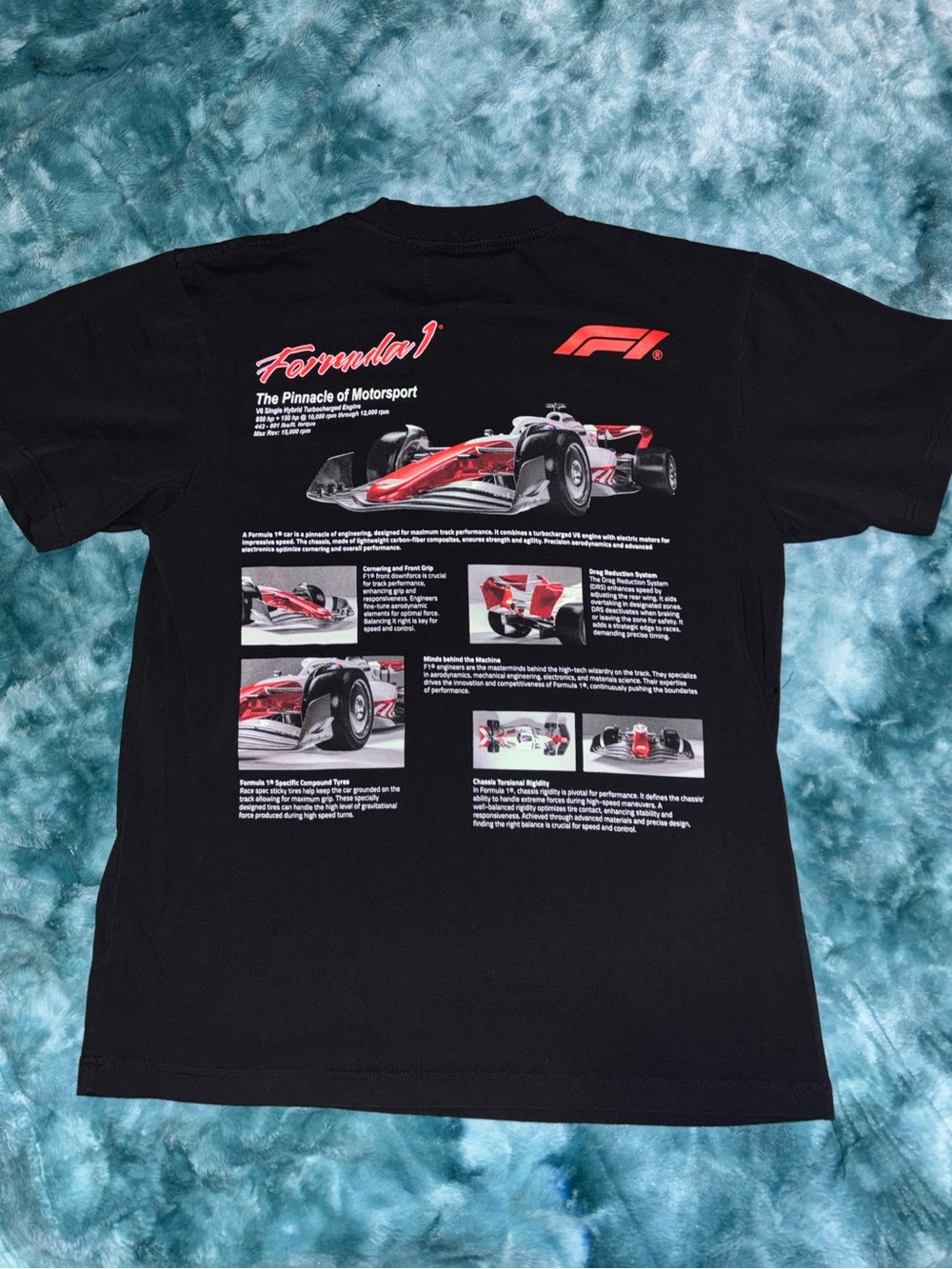 F1 Formula 1 Graphic Black Crewneck Tee